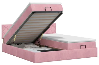 Immagine prodotto di vidaXL Panca da letto con materasso e poggiatesta, 2 pezzi, rosa, velluto