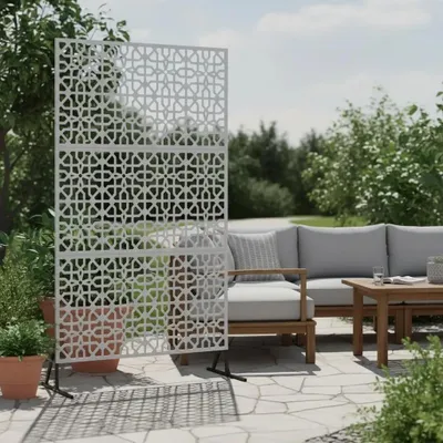 Produktbild von Sichtschutz - Paravent Raumteiler - Stoff - 100 x 50 x 180 cm - Weiß