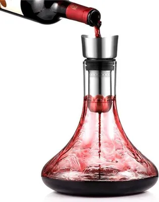 Image de Carafe à vin en cristal rouge, 1,8 l, hermétique