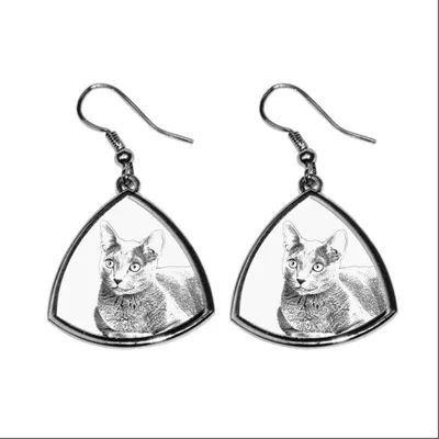 Image de Art-Dog Boucles d’oreilles pendantes – Bleu russe – forme triangulaire