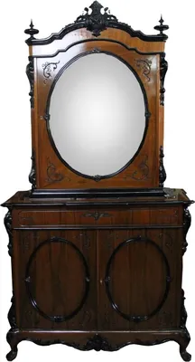 Image de Casa Padrino Armoire vitrine baroque de luxe en noyer avec éclairage intérieur brun H 210 cm, L 110 cm - Armoire vitrine - Armoire de salon - Edition limitée - Exemplaire unique