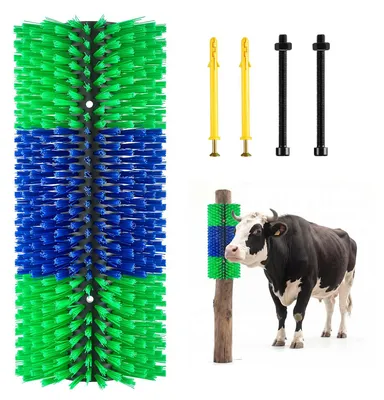 Obrázok produktu pre VEVOR Kefka na škrabanie, 43x19 cm, 1 ks vrátane 4 skrutiek. Škrabka na dobytok na zmiernenie svrbenia chrbta, masážny a ošetrovací nástroj na škrabanie pre kone, dobytok, ovce a prasatá, zelená a modrá