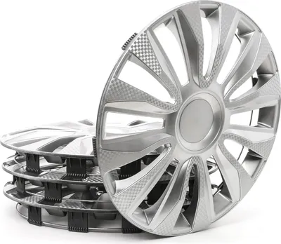 Obrázek produktu pro 4 ks 15" krytů kol, stříbrné karbonové kryty kol, 15" AVALONE CARBON ARGO