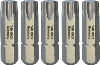 Produktbild von Edelstahl Bit Torx T40 - 5 Stück  Germany TX40 stainless steel