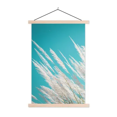 Produktbild von MuchoWow® Textilposter Pampasgras - Pflanze 60x90 cm mit holzfarbenen Rahmen - Textil
