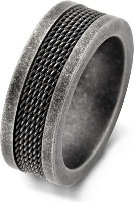 Produktbild von Frank 1967 7FR-0018-66 Stahlring - Männer - bearbeitet - 8 mm breit - Größe 66 - Stahl - Vintage - Schwarz