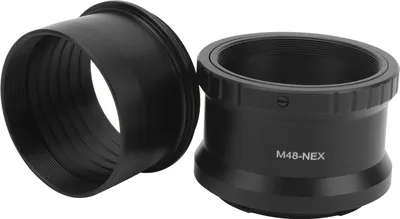 Zdjęcie produktu dla KIMISS M48x0,75 mm 2-calowy adapter teleskopu typu T i adapter obiektywu M48-Nex z mocowaniem typu E do kamery, konstrukcja ze stopu aluminium