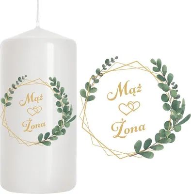 Obrázok produktu pre Sviečka Svadobná sviečka na stôl HOCHZEIT svadba 10cm