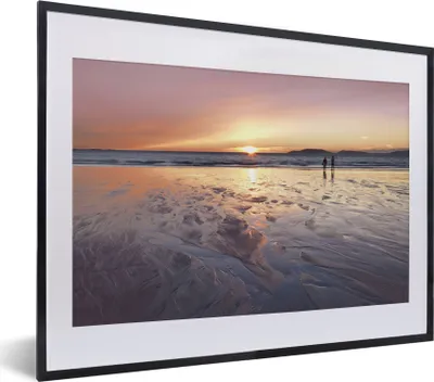 Produktbild von MuchoWow® MuchoWow® Gerahmtes Poster Strand - Sonne - Meer 40x30 cm - Poster mit zchwarzem Bilderrahmen - Bilderrahmen - Poster im Rahmen
