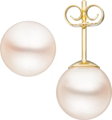 Produktbild von JOBO Ohrstecker 585 Gold Gelbgold 2 Süßwasser Perlen 8 mm