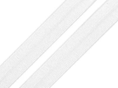 Produktbild von 25m Falzgummi 20mm Faltgummi elastisches Einfassband Schrägband Saumband Farbwahl, Farbe:weiß