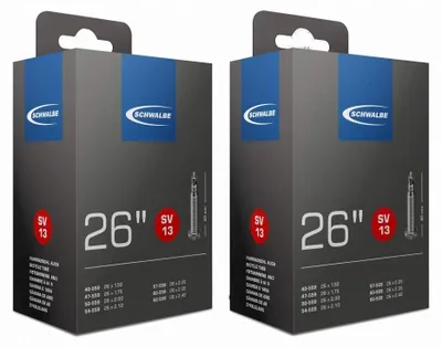 Obrázok produktu pre Duša Schwalbe SV13, čierna, 26 palcov x 1,5-2,5 (40 mm ventil Presta), balenie 2 ks