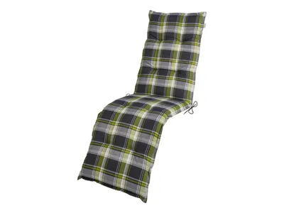 Produktbild von LIVARNO® Relaxsessel-Polsterauflage Komfortpolster 170 x 50 x 8 cm Grün / Karo NEU