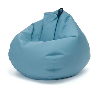 Produktbild von Sitzsack mit füllung 2 in 1 Sitzkissen Bean Bag Oscar Outdoor für Garten, Balkon & Terrasse, Farbe: Grau-Blau