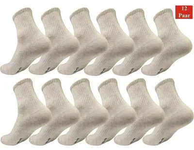 Produktbild von 12 Paar Damen Sport Sneaker Socken Quarter Socks Kurzsocken Halbsocken Beige/39-42