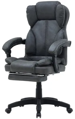 Produktbild von Bürostuhl mit gepolsterten 3-Punkt-Armlehnen Schreibtischstuhl mit Kopf- und Fußstütze ergonomischer mit einer verstellbaren Rückenlehne,Farbe:Anthrazit