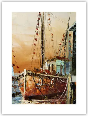 Produktbild von Poster - Poster ohne Rahmen - Kutter Hafen Öl - 30x40 cm - Wand Bild - Wanddeko - Wandbilder - Kunstposter - Wandposter - Bilder - Kunstdruck - Wanddekoration - Wandbild - P2XPA30x40-4216