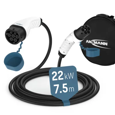 Produktbild von Ladekabel Typ 2 mit 22 kW für Hybrid- & Elektroauto 7,5 Meter lang