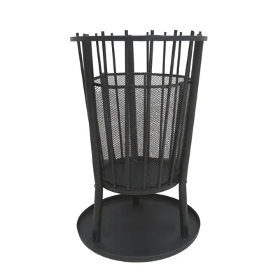 Produktbild von Feuerkorb Feuerstelle Kaminofen Terrassenofen aus Metall - schwarz beschichtet - Höhe 65 cm