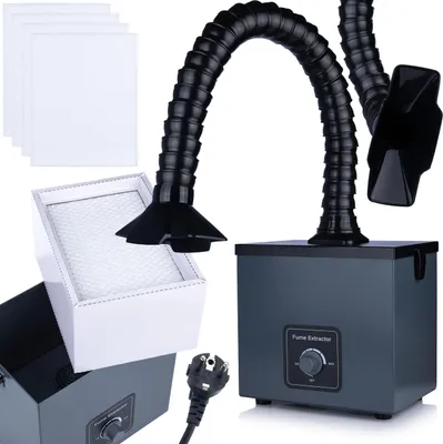 Zdjęcie produktu dla Rosfix SR80 FumeExtractor Pro – Odciąg Oparów Lutowniczych 80 W | 160 m³/h | 99,97% | Wąż 0,75 m | 50 mm | 265×190×275 mm | Filtracja 2-stopniowa