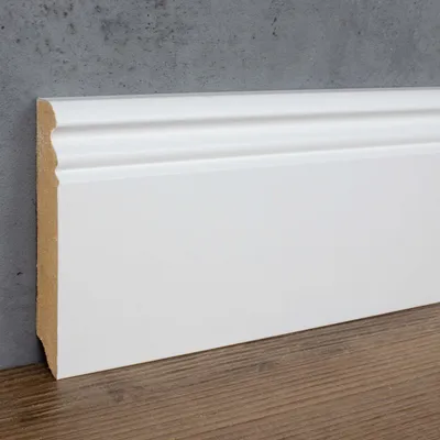 Produktbild von PROVISTON | Sockelleiste MDF | 19 x 96 x 2500 mm | Weiß | Leiste Berliner Profil