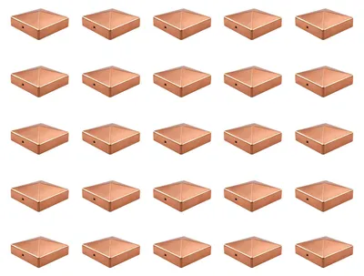 Produktbild von 25x Pfostenkappe Kupfer 91 mm Pyramide Abdeckkappe für Pfosten 9 x 9 cm