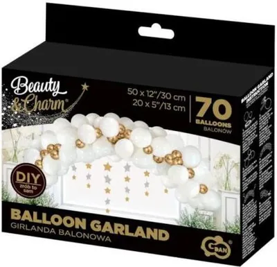 Produktbild von Zestaw Girlanda Balonowa Biała Złota ślub komunia