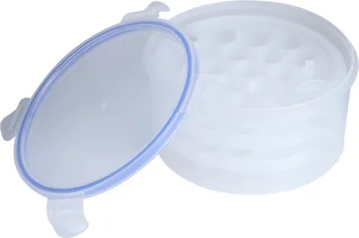 Produktbild von Flexible Silikon Runde Eis Ball Maker Form Eiswürfel Tray Ice Grid Making Box Formen (1.1L 3 Layer 51 Grids )