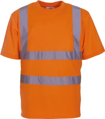 Produktbild von YOKO HVJ410 | Herren Hi Vis sicherheits T-Shirt EN ISO 20471 bis 6XL - Farbe: Hi-Vis Orange - Größe: 5XL