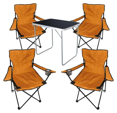 Produktbild von 5-tlg Camping Set Gartenmöbel Campingtisch + 4 Campingstuhl Klappstuhl