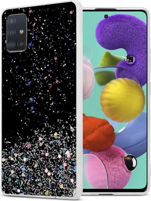 Image de Cadorabo Housse pour Samsung Galaxy A51 5G Housse de protection en noir Housse pour portable TPU Etui Glitter Cover Case Glitter