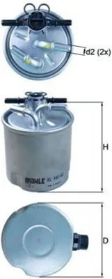Produktbild von Kraftstofffilter MAHLE KL 440/40 für RENAULT KOLEOS (HY) Leitungsfilter