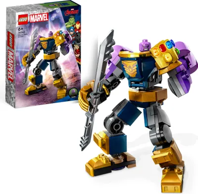 Produktbild von LEGO 76242 Marvel Thanos Mech Set, Action-Figur mit Infinity Gauntlet, Avengers-Superheld Geschenk zum Sammeln und Bauen für Kinder ab 6 Jahre