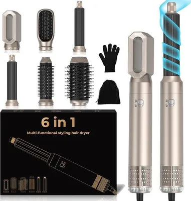 Productafbeelding van 6 in 1 Haartool - Multistyler met Krultang - Voor stijl en volume - Perfect voor dames