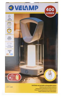 Imagen del producto de VELAMP AQUA: Lámpara de emergencia recargable de 400 lúmenes