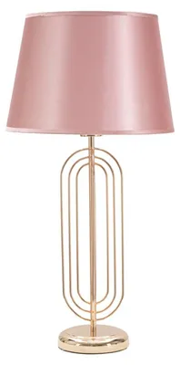 Imagen del producto de Lámpara de mesa, tela, hierro, 33x64 cm, color dorado, rosa, marca Mauro Ferretti, modelo Krista