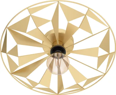 Produktbild von CASTANUELO Wand-/Deckenleuchte Lampe Beleuchtung - H10 x Ø42,5 cm - gold - 1X40W exkl. - IP20