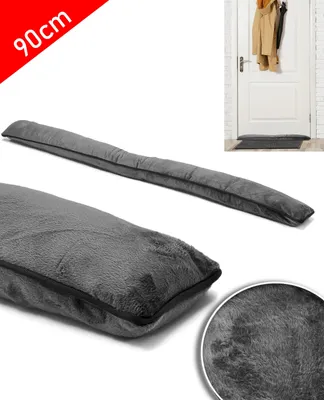 Produktbild von Zugluftstopper für die Tür Windstopper Luftstopper Stopper Türbodendichtung Tür Isolierung Luftzugstopper Türdichtung Dichtung Plüsch 90cm - Energie sparen mit Luftzugstopper (Grau)