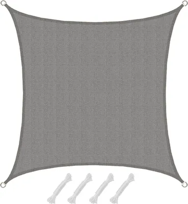 Produktbild von UV Sonnensegel 3x3 HDPE Quadratisch Sonnenschutz Überdachung Garten Balkon Grau