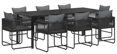 Produktbild von Garten Essgruppe 9 pcs Schwarz und Anthrazit 200 x 80 x 73 cm