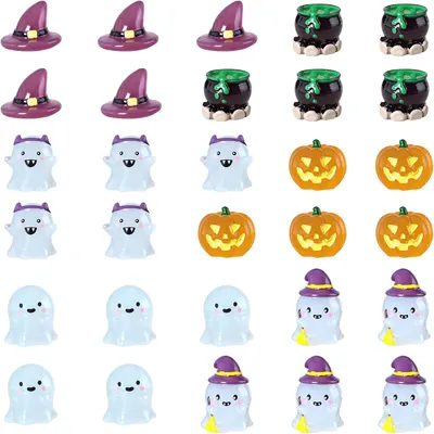 Obrázok produktu pre Miniatúrne figúrky z živice, svietiace postavičky, sada 30 kusov, dekorácie na Halloween