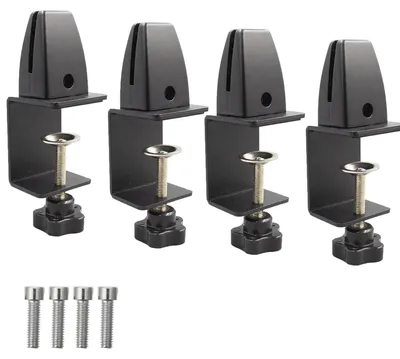 Image de TRANKIELO® - Lot de 4 pinces de séparation de bureau - Réglables, en aluminium, sûres et durables, idéales pour tout bureau