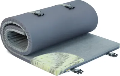 Produktbild von Johnny Adventure - Camping Matratze, Faltmatratze Reisematratze Topper 60x190x5 cm, Faltbare Schlafmatte für Zelt, Auto, Jeep - Hochdichter, atmungsaktiver Schaum, Abnehmbarer Bezug mit Reißverschluß