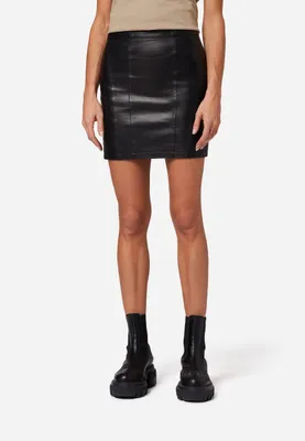 Produktbild von Damen Lederrock Jeansrock Ricano 1264 High Waist – Schwarz / M