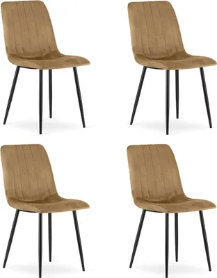 Obrázek produktu pro Židle LAVA - hnědý samet / černé nohy x 4