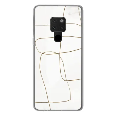 Produktbild von MuchoWow® Handyhülle Schutzhülle Hülle für Huawei P40 Lite Kunst - Braun - Weiß - Abstrakt Silikon Softcase Handy Hülle - Handy