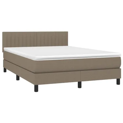 Produktbild von vidaXL Boxspringbett mit Matratze Taupe 140x200 cm Stoff