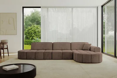 Produktbild von ALTDECOR Ecksofa in L-Form Livo-L2 - 337x173x79,5 Braun - Corner Sofa Bett Eckcouch Couch Wohnlandschaft Cauchsofa