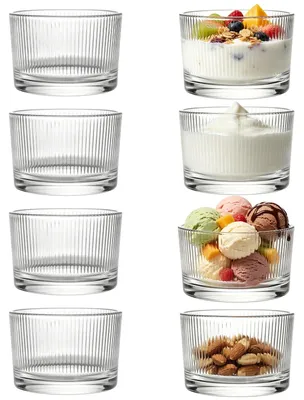 Productafbeelding van Omgoods - Set van 8 Vaatwasmachinebestendige Dessertglazen van Glas