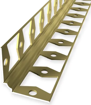 Produktbild von Wandprofil 25 x 25 x 2700 mm Einfasshöhe 2 mm Tapetenprofil Aluminium eloxiert Glatt Geschlossen Gestanzt Gold Küberit